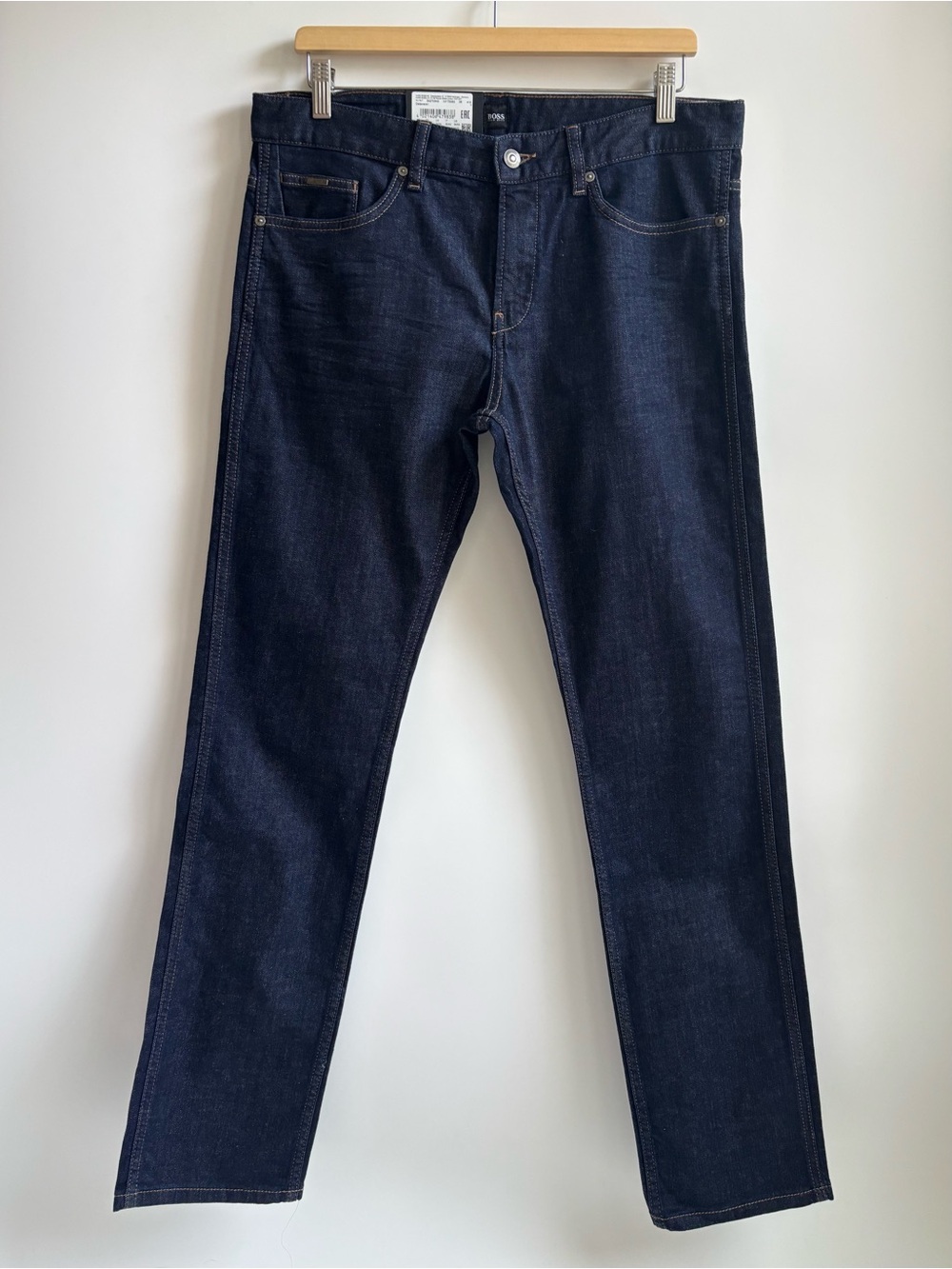 Boss Hugo Boss Slim Fit Stretch Dark Wash Blue Denim Jeans Size 33X32